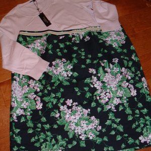Talbots Floral Pencil Skirt - Black and Green